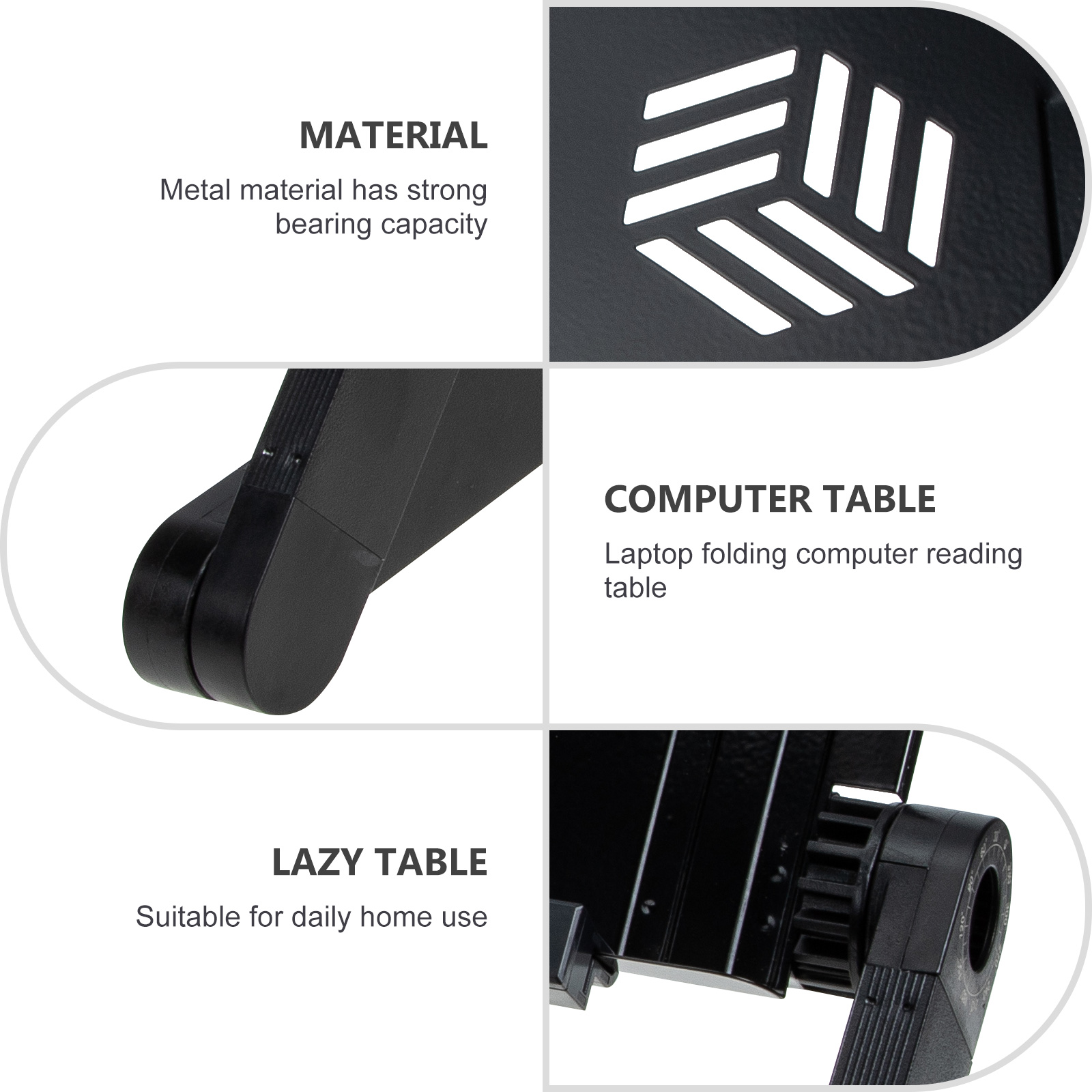 Adjustable Bed Laptop Table Portable Writing Desk Couch Laptop Riser for Home