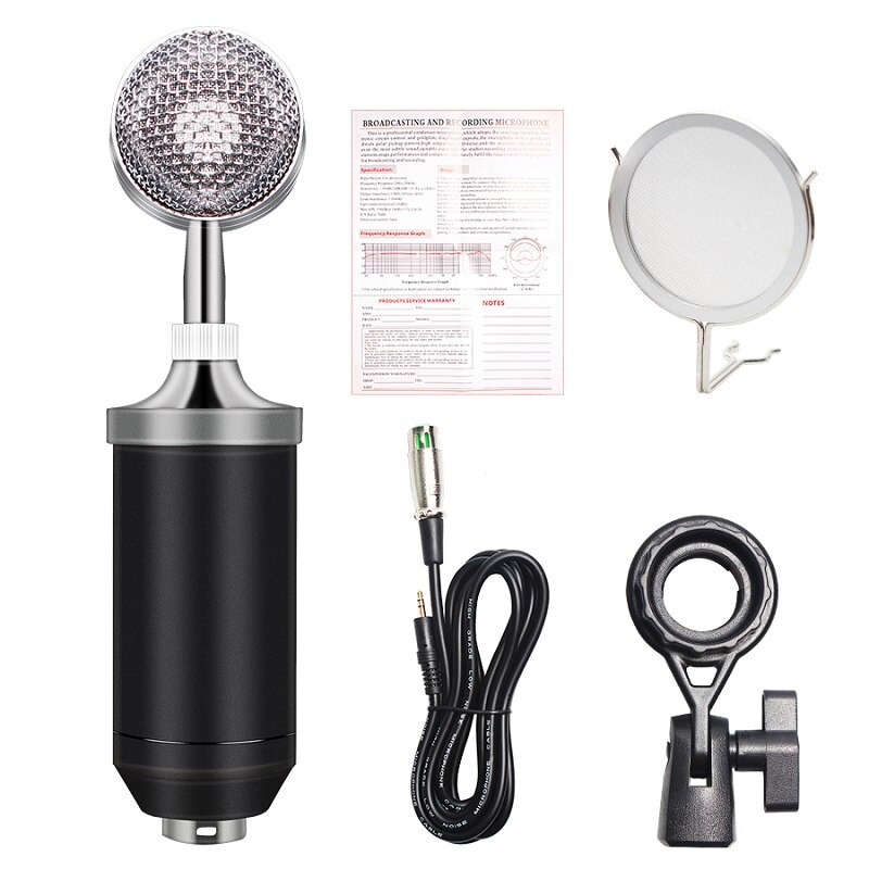 Microphone à condensateur filaire BM-8000, carte son, pour enregistrement en Studio, karaoké, Kits de Microphone pour ordinateur, Audio Vocal: 5