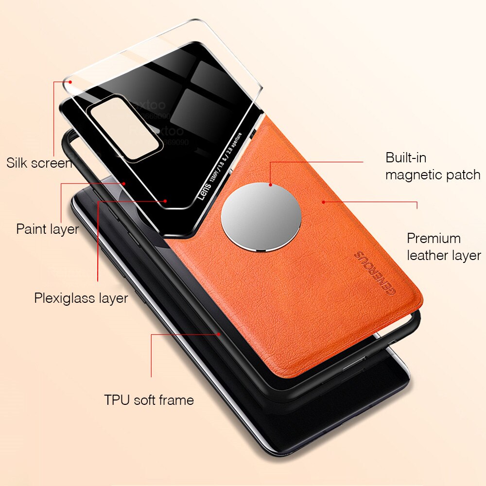 Leer Texure Auto Magnetische Houder Telefoon Covers Voor Redmi 9 T 9 T Readmi 9 T T9 Redmi 9 T 6.53 &#39;&#39;Case Hard Pc Back Shell Coque