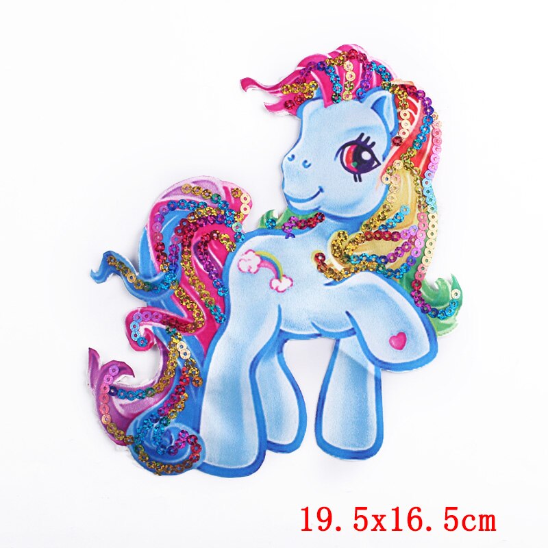 Beautiful Sequins Animals Unicorn Patch For Clothes Iron On Embroidered Patches For Clothes Appliques Stickers T-shirt Jacket: DB0891CT