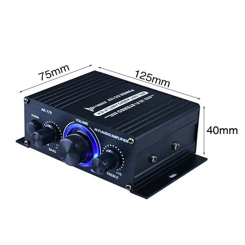 200W Hifi Versterker Auto/Home Theater Digital Power Audio Amplificador Voor Speaker Treble Bass Controle Fm