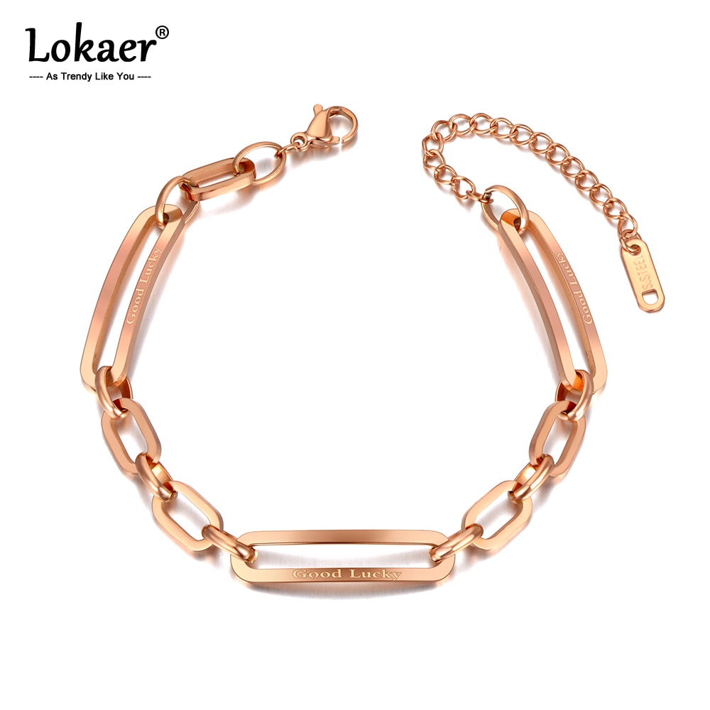 Lokaer Titan Edelstahl Böhmen Strand Kette & Link Armbänder Für Frauen Trendy Gute Lucky Charm Armband Schmuck B20127