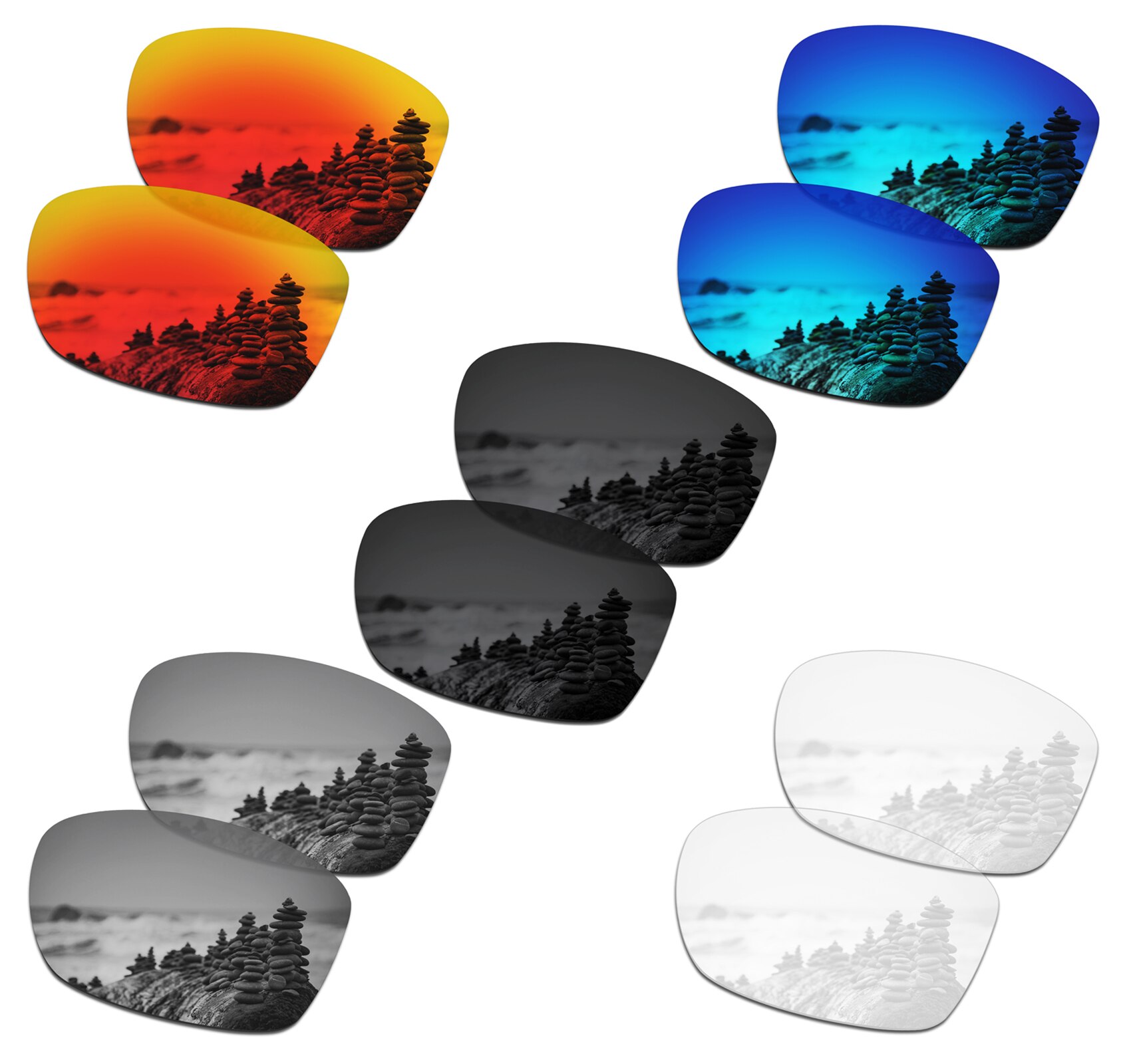 SmartVLT Polarized Replacement Lenses for Oakley Jupiter Squared Sunglasses - Multiple Options: 5 Pairs