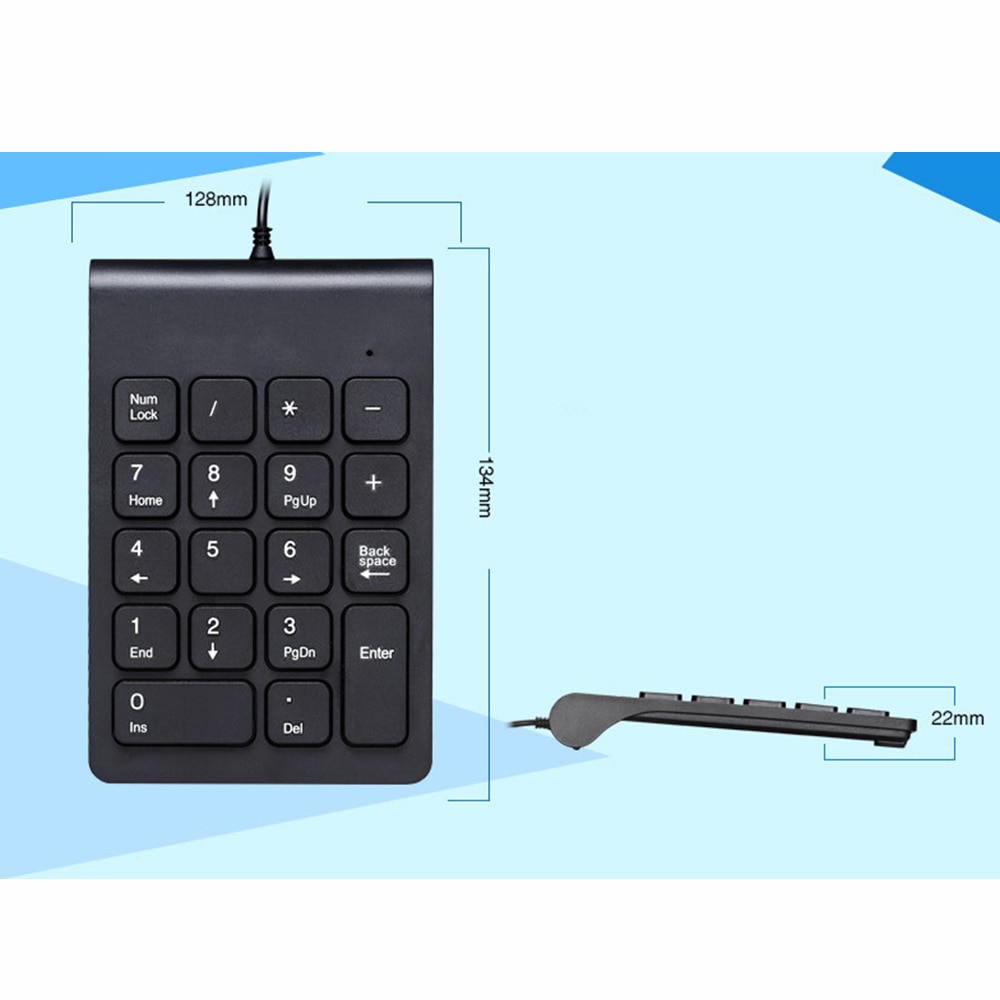 Usb Wired Nummer Numeriek Keypad 18 Key Digitale Toetsenbord Gratis Standaard