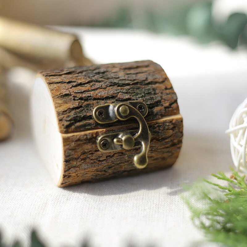 Solid wood jewelry storage box proposal ring box wedding wedding wooden ring box lettering custom wedding exchange: Default Title