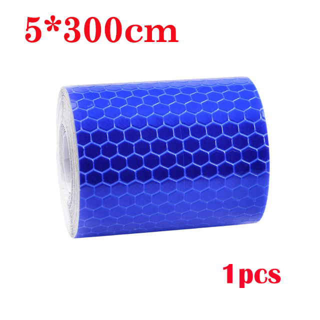 5*300 cm Auto Reflecterende Tape Sticker Veiligheid Mark Auto Styling Zelfklevende Waarschuwing Tape Motor Fiets Film decoratie Tool: WHITE