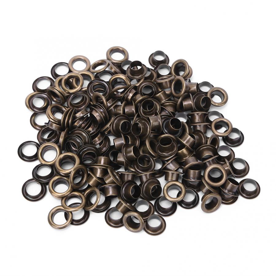 Oeillet Double face en laiton, outil de bricolage, Rivet creux pour vêtements, sac, ceinture, Rivet pour chaussures, accessoires, 6mm, 100 pièces: Laiton