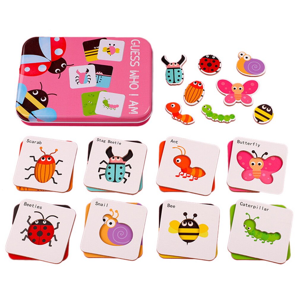 Baby 24 Pcs Card Jigsaw Cognitie Puzzel Vorm Matching Puzzel Cognitieve Leren Vroege Onderwijs Kaart Leren Speelgoed In Een Doos: 5