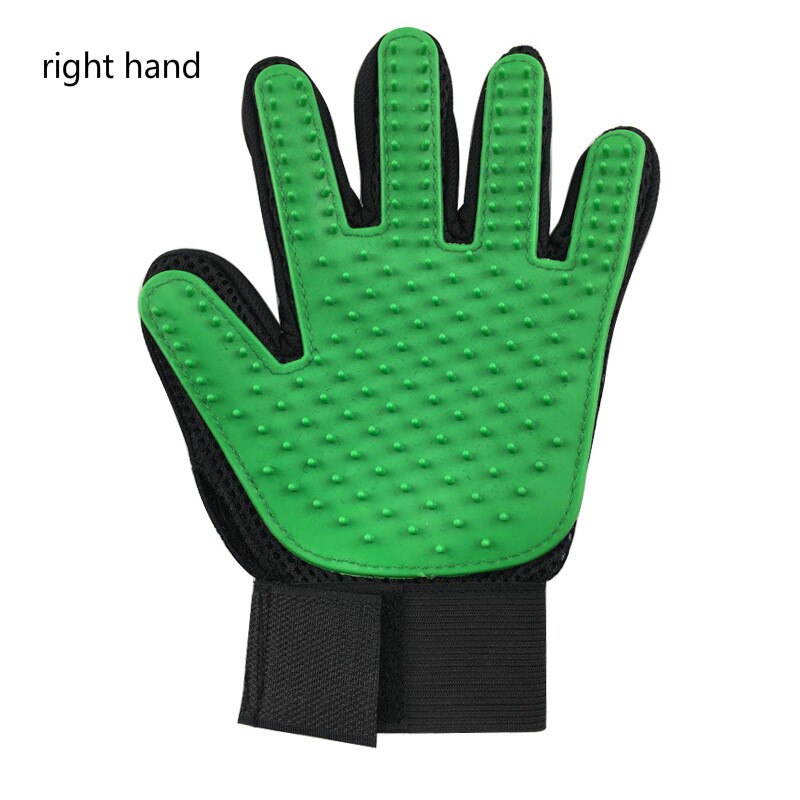 Guante removedor de pelo para gatos, guantes de limpieza para mascotas y perros, cepillo para eliminar el pelo, accesorios para mascotas: left hand green