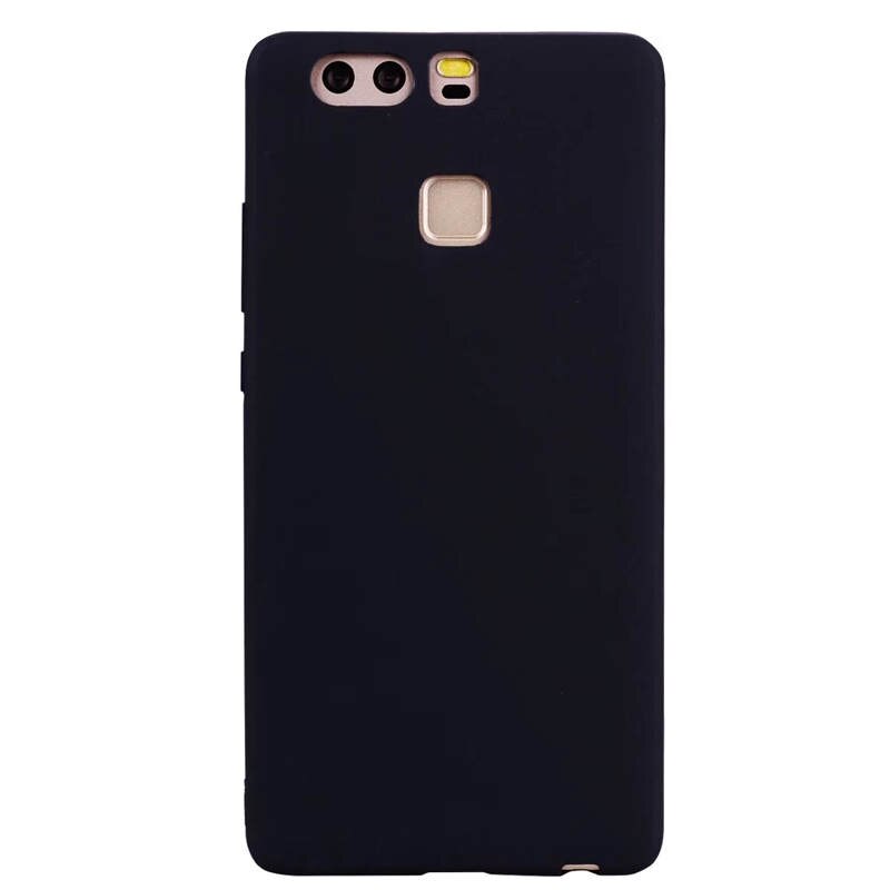 Pour Huawei P9 Cas Huawei VEA-L09 TPU Couverture Arrière coque de téléphone Pour Funda Huawei P9 P 9 EVA-L09 EVA-L19 EVA-L29 Étui En Silicone: Black