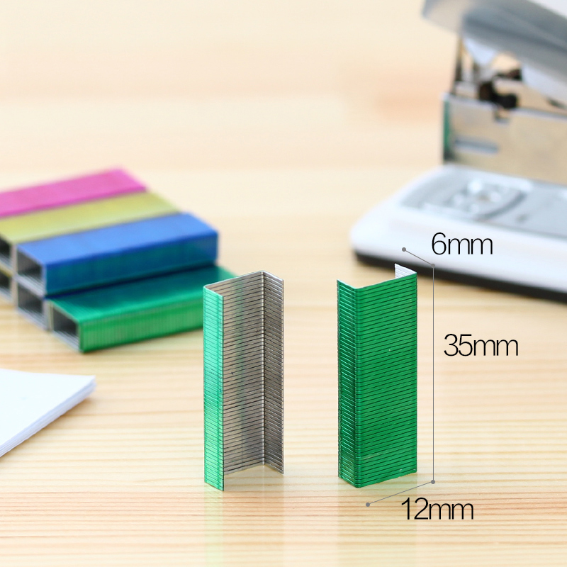 Colorful Stapler Book Staples Stitching Needle 1.2cm 12# 24/6 Metal Book Staples Papeleria Office Stationery Binding Supplies