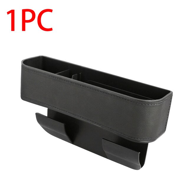 PU Leather Car Seat Gap Storage Universal Seat Crevice Organizer Multifunction Car Side Gap Storage Box Auto Accessories: 1pc full black