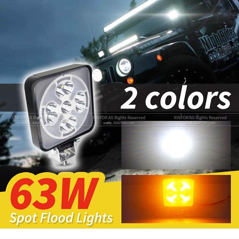 Auto Led Spot Flood Verlichting Combo Beam 3030 Smd Dc 12-24 Volt 63 Watt 6500K 3000K Voor Vrachtwagen 4X4 4WD