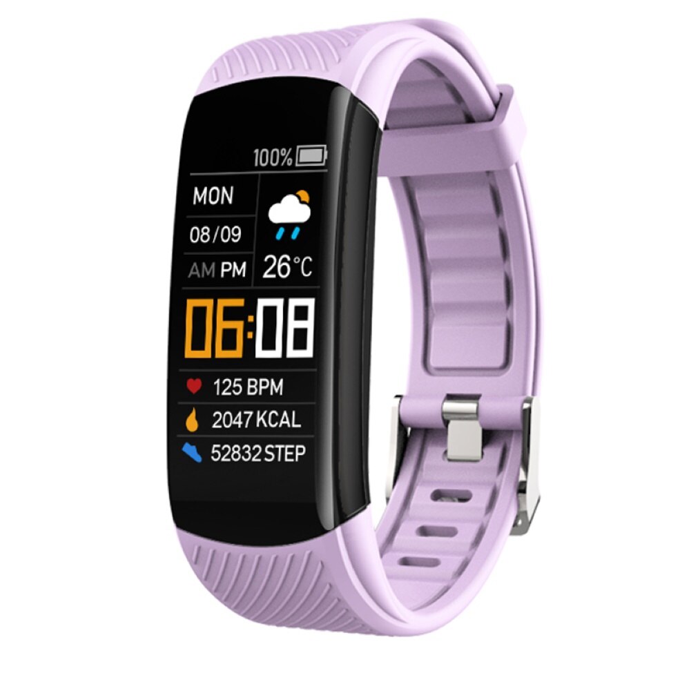 C5S Bluetooth Wasserdicht Herz Rate Schlaf Monitor Fitness Sport Smart Armband: Light Purple