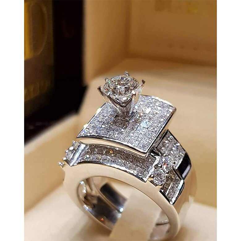 925 Silver Women Charm Pretty Wedding Ring Earring