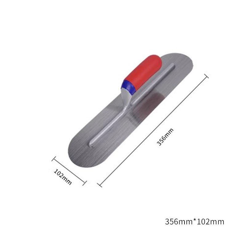 Carbon Steel Blade Plastic Handle Rounded Front Finishing Plaster Trowel Construction Concrete Spatula Tool: black