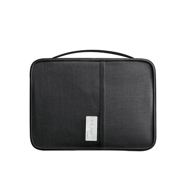 Porta pasaporte a prueba de agua, Cartera de viaje para tarjetas de crédito grandes, organizador, accesorios de viaje, bolsa para documentos, tarjetero, 2022: Black-S