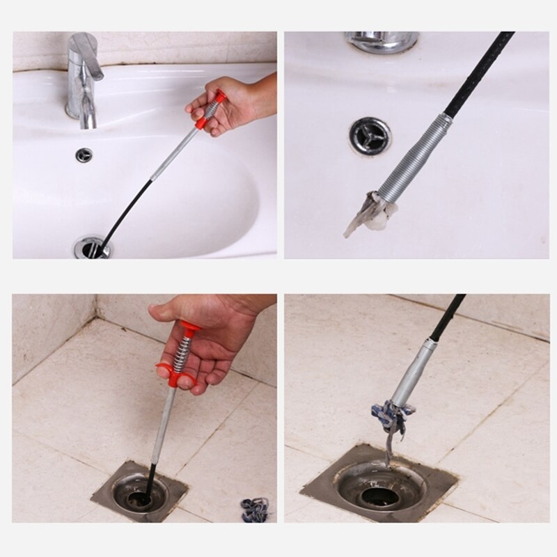 Juego De 2 Desatascadores De Drenaje, 3m X 5mm Flexibles Para Limpieza De Tuberias En Exteriores E Interiores
