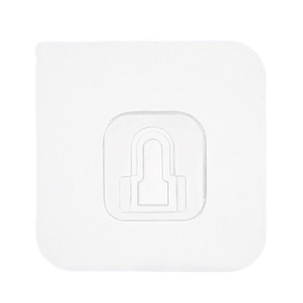 2/5Pair Non-marking Bathroom Hook Kitchen Plastic Adhesive Hook Wall Sticky Mount Hanger Rack Double-sided Paster Stickers: 2pair / transparent