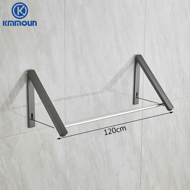 Wandgemonteerde Wasdroger, Opvouwbare Kledingrail Aluminium Stabiliseert Kledinghanger Droogrek Voor Slaapkamer Badkamer Kmmoun: Chocolade