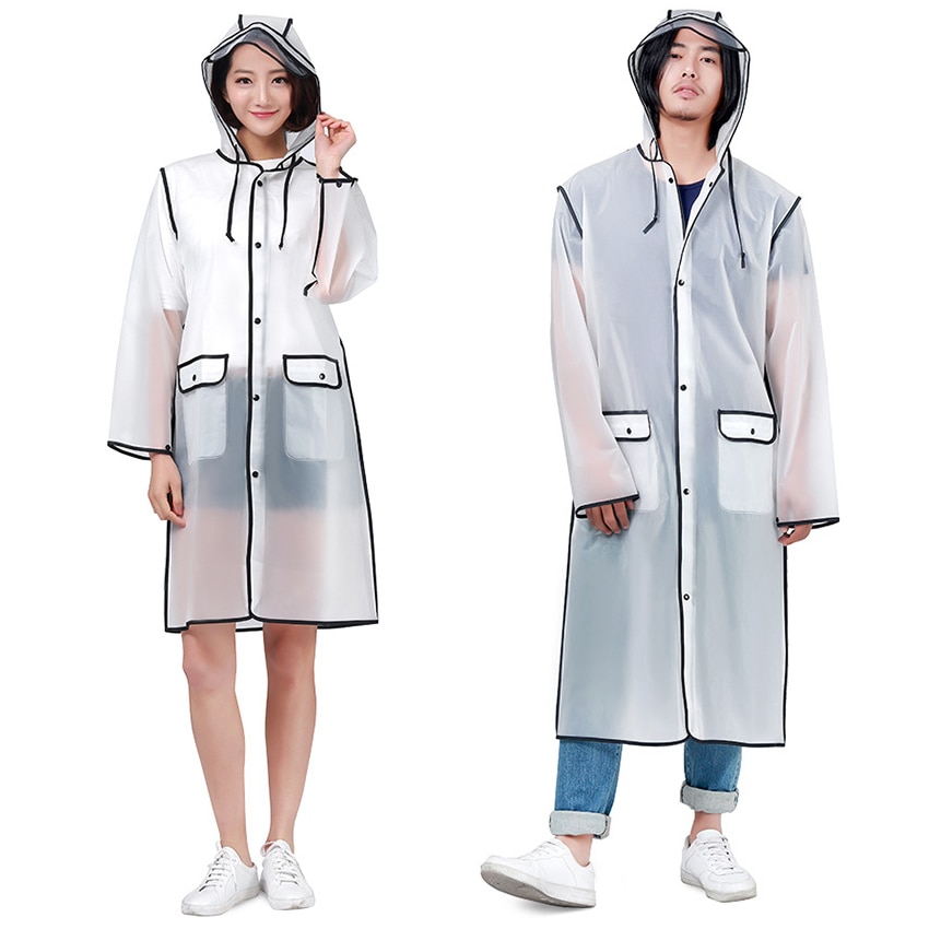 Gjennomsiktig regnfrakk herre og dame regnfrakk plus size hette antisivings vindjakke motorsykkel regntrekk camping unisex poncho