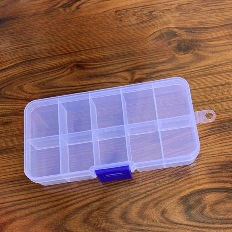 10 platser plast smyckeskrin förvaringsfodral hantverk smycke organizer pärlor gör-det-själv smyckestillverkning smink organizer