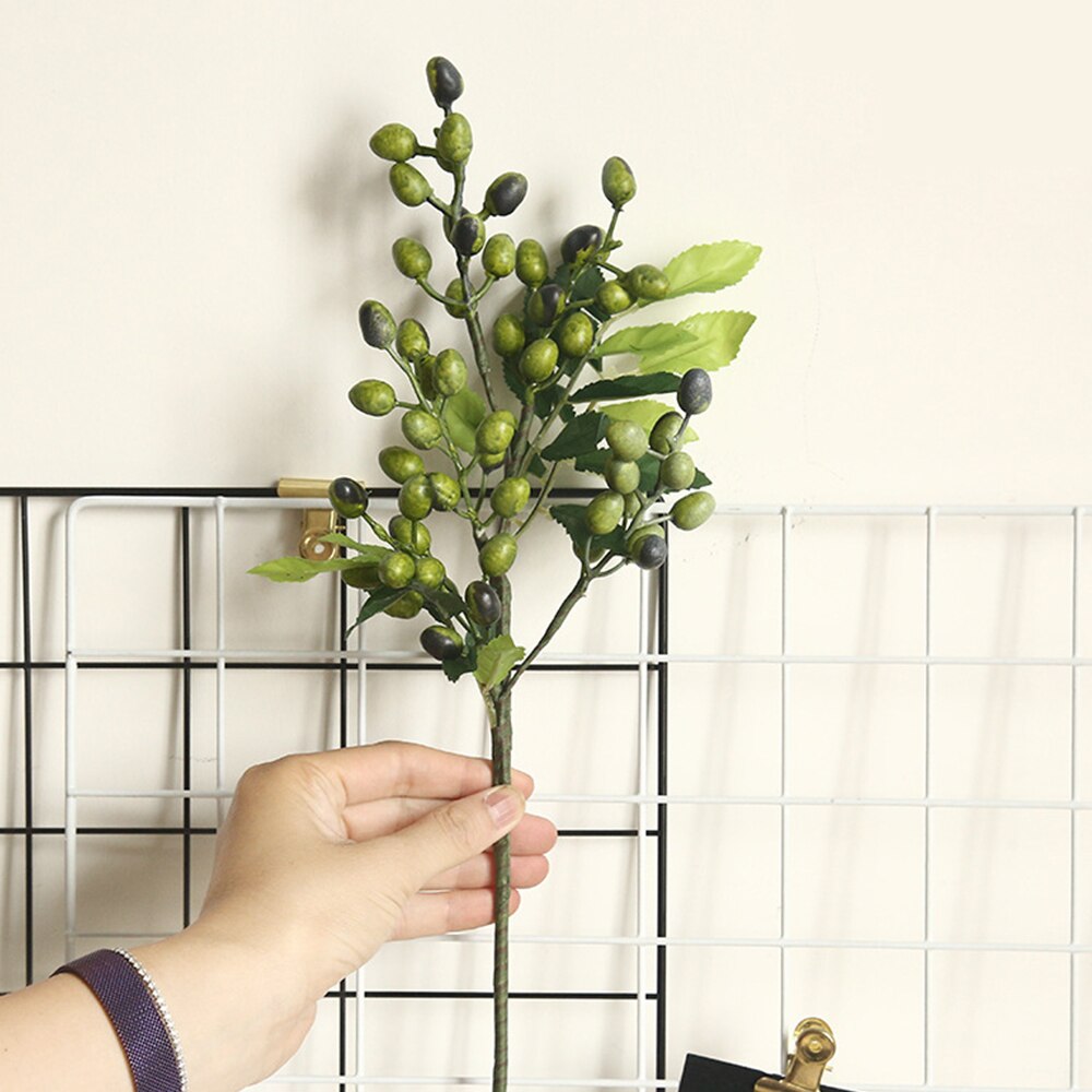 Artificial Olive Bean Flower Tree Branch Bouquet Greenery Flower Plant Decoration For DIY Wedding Party Home Garden Props Supply: 02