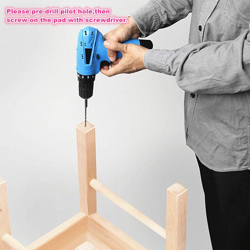 40pz Mobili scivolare, vite-in poi Feltro pad cursore pavimento protettore per Gamba di Legno Piedi di Sedia Da Tavolo Divano (28 millimetri, marrone)