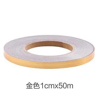 50m guld/sølv vandtætte pvc fliser klistermærke selvklæbende badeværelse væg sprække klistermærke mærkat tape boligindretning: 1 cm x 50m guld
