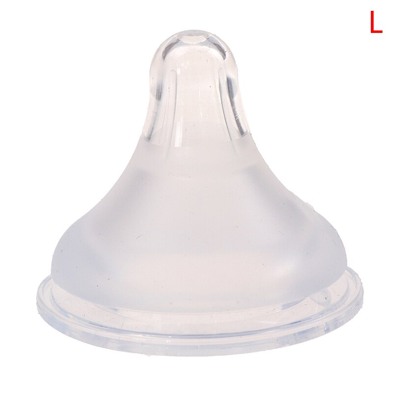 1 stk. silikone, blød sikkerhedsvæske, sutter, brystvorte, naturligt, fleksibelt erstatningstilbehør til mælkeflaske med bred mund: L