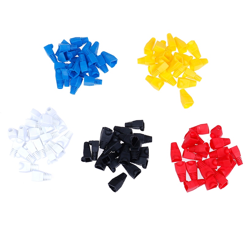 20pcs/lot Rj-45 Adapter Cap Rj45 Cat5 Cat6 Cover Cap Socket Boots Cap Head Protect Plastic 5 Colors