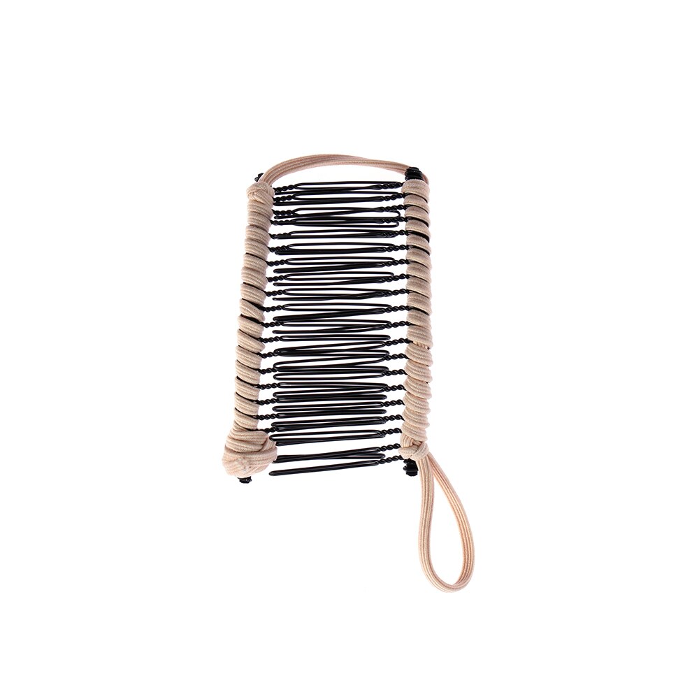 1PC Vintage Unisex Lazy Banana Combs Stretchable Metal Hairclip Head Massage Stretchable Comb Hair Styling Tool Acces: beige 20 comb