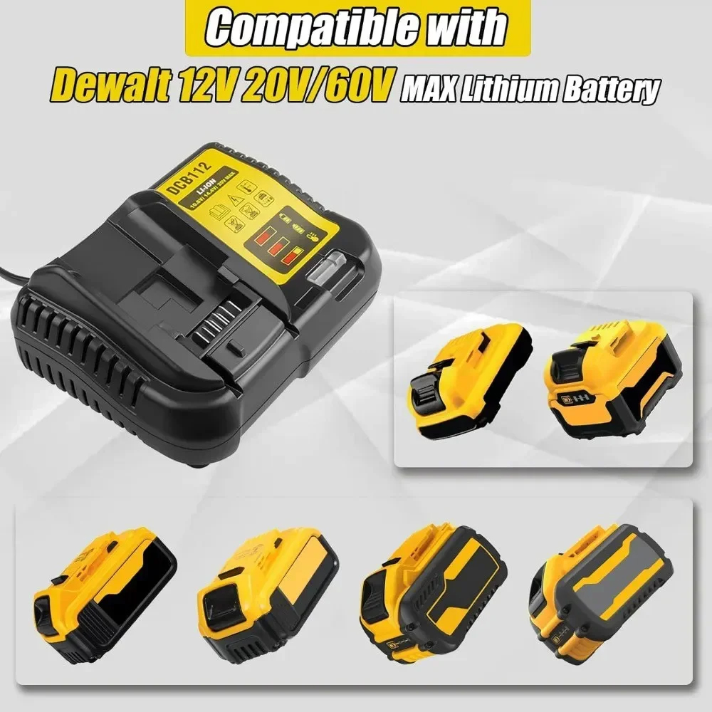 DCB112 for Dewalt Battery Charger Replacement for Dewalt 12V 20V Lithium-Ion Battery DCB205 DCB112 DCB201 DCB200 DCB612 DCB609