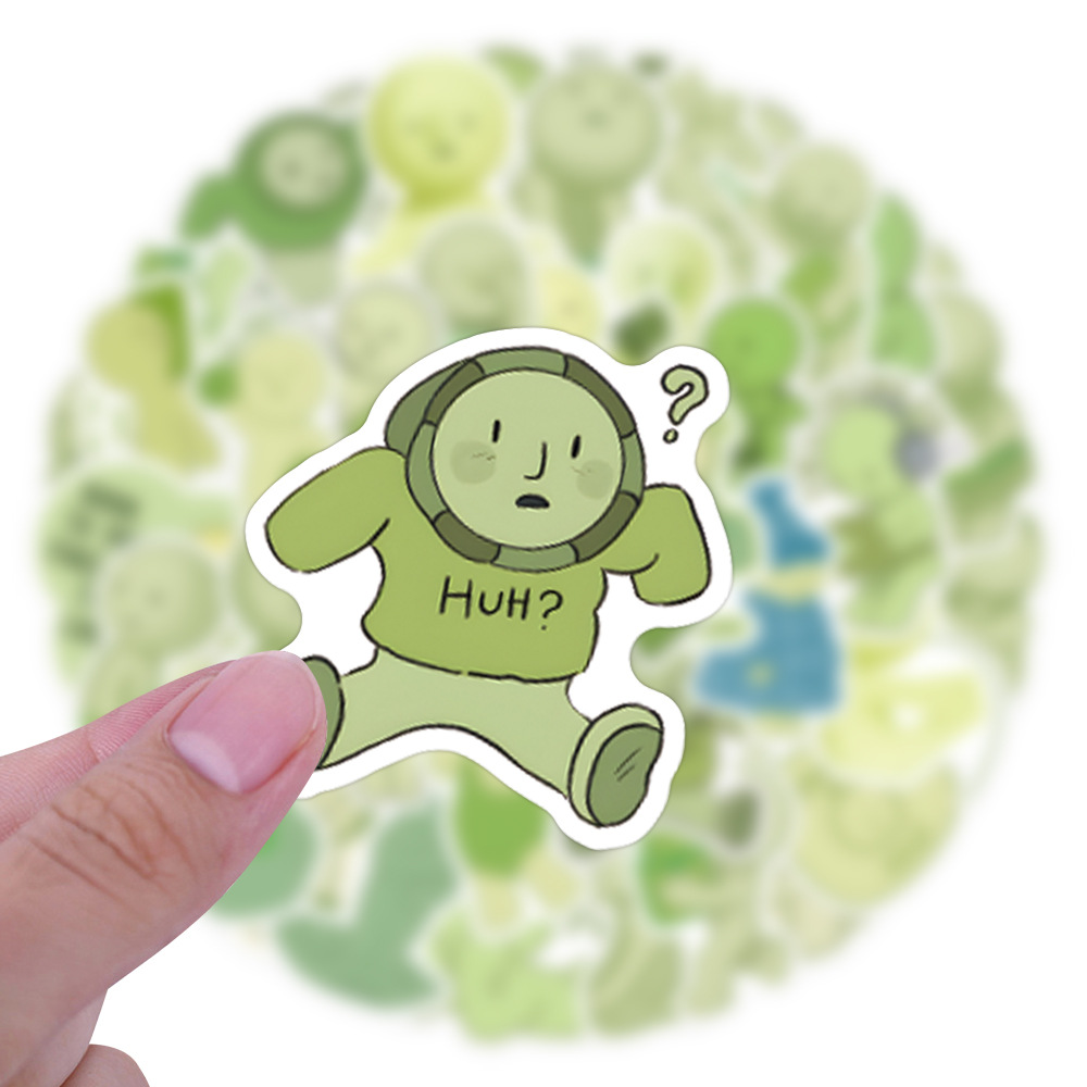 10/60PCS Cute Smiski Graffiti Stickers Funny Cartoon Green Little People Decals Notebook Suitcase Phone Graffiti Sticker Kid Toy