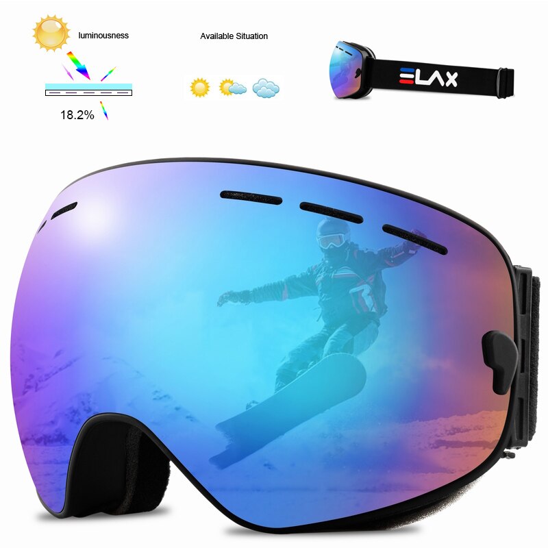Slappa dubbla lager anti-dim snowboard skidglasögon vinter skidåkning google skidglasögon glasögon snöskoter snömask: Se12
