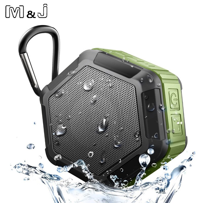 M & J Werk in Water Draagbare Draadloze Bluetooth Speaker Subwoofer Krachtige IP65 Outdoor Sport Mp3 Player Music Speaker Bass: Green