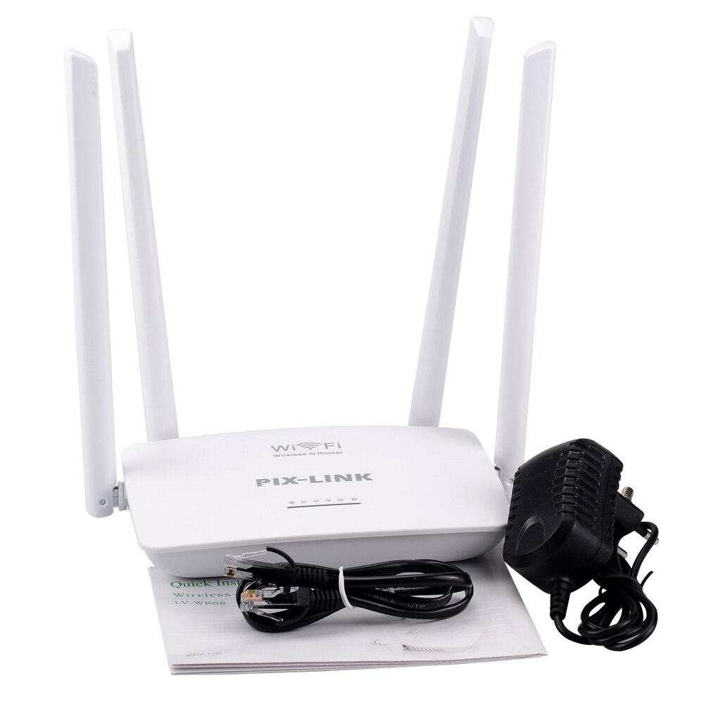 300Mbps kabellos WiFi Router PIXLINK WR08 Englisch Firmware Wi-fi Verstärker Booster 5Häfen RJ45 802,11 N Einfach installieren für hause Weiß