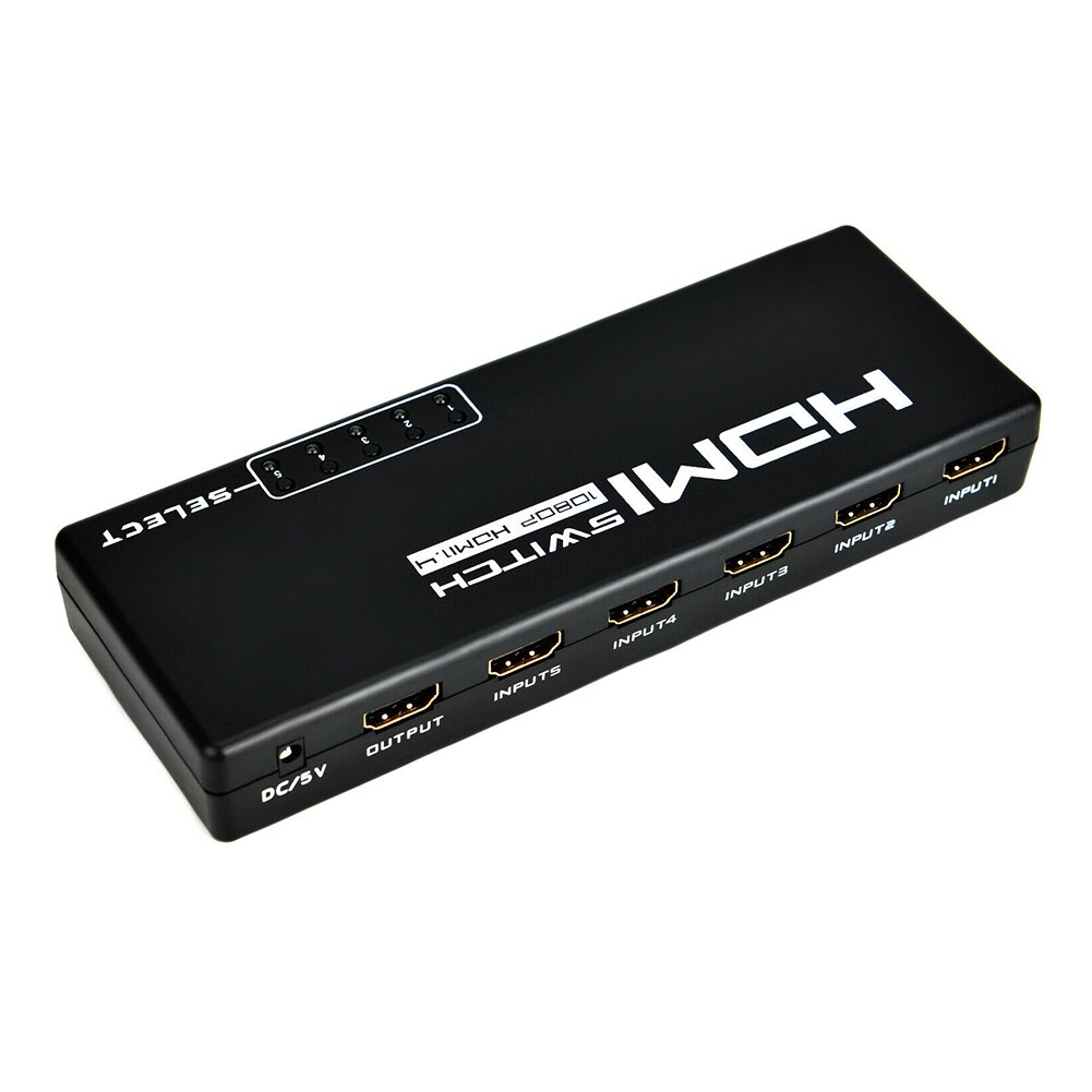 Adapter Solid 1080P DVD Splitter High Speed Conversion With Remote Control 5 Input 1 Output ABS Mini For HD TV