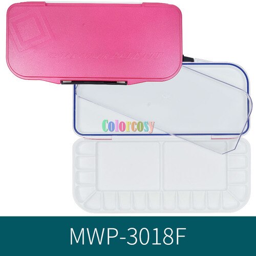 Mijello-paleta de acuarela de fusión hermética, a prueba de fugas, de plástico plegable, grande: 18 grid MWP 3018F