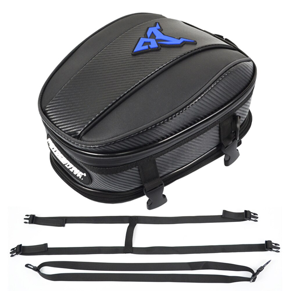 Verstelbare rugtas voor motorfiets, tas voor achterop, draagbaar, bevestigbaar, reflecterende strip, grote capaciteit, rits, slijtvast, reistas