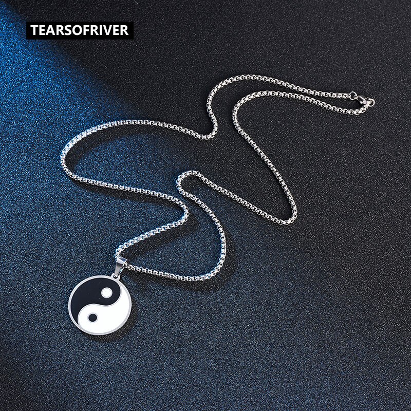 Geometrische Hanger Ketting Chinese Tai Chi Yin Yang Ketting Mode-sieraden Ketting Voor Mannen Kraag