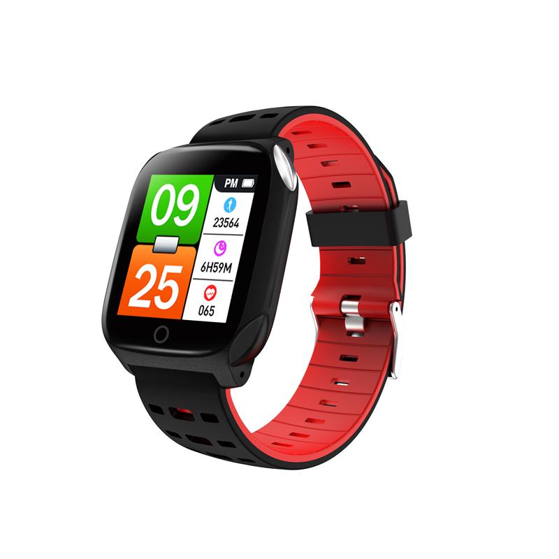696 f16 smart armbånd ekg + ppg skridttæller alarmur smart ur mænds puls blodtryk vandtæt smart armbånd / bånd: Rød