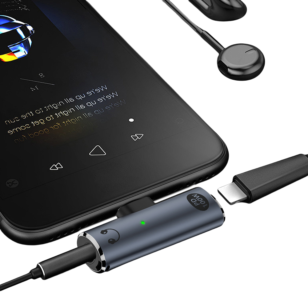 2 in 1 USB Type C To 3.5mm Headphone and Charger Adapter PD 100W Audio Aux Adapter with Aux Audio Jack USB C To Type-C Converter