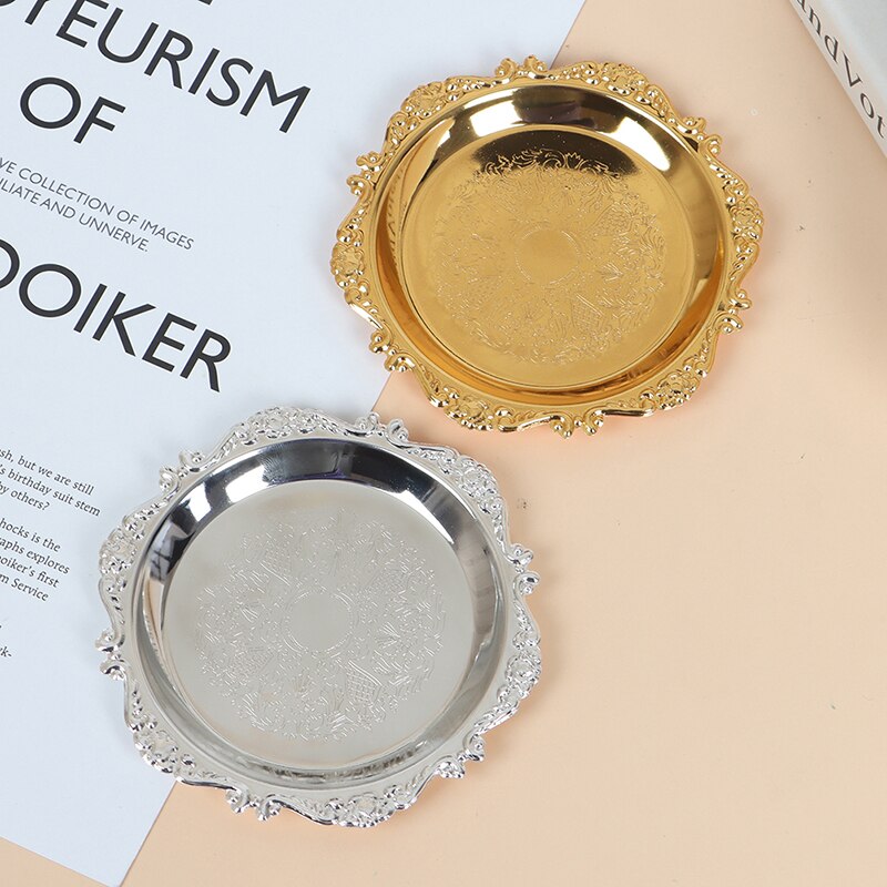 Iron Tray Glossy Plate Buffet Fruit Cake Party Supplies Dessert Storage Plates 1PCS