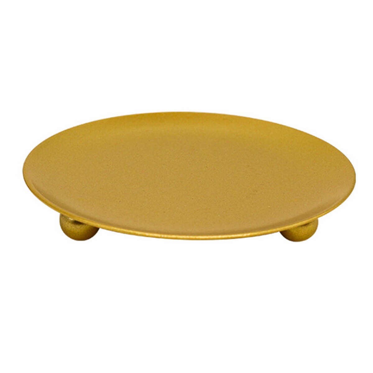 Candelabro de estilo nórdico, soporte de vela de hierro redondo y estable adecuado para Decoración de mesa: Golden S