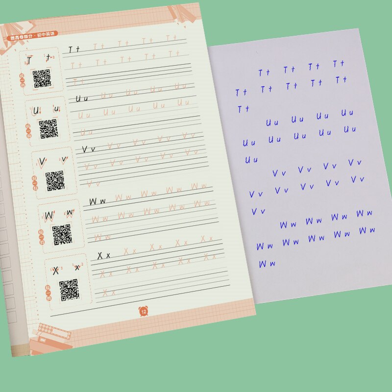 English Hand Writing Books Letters Copybook Improve for Junior High School Practice English Calligraphy Modian
