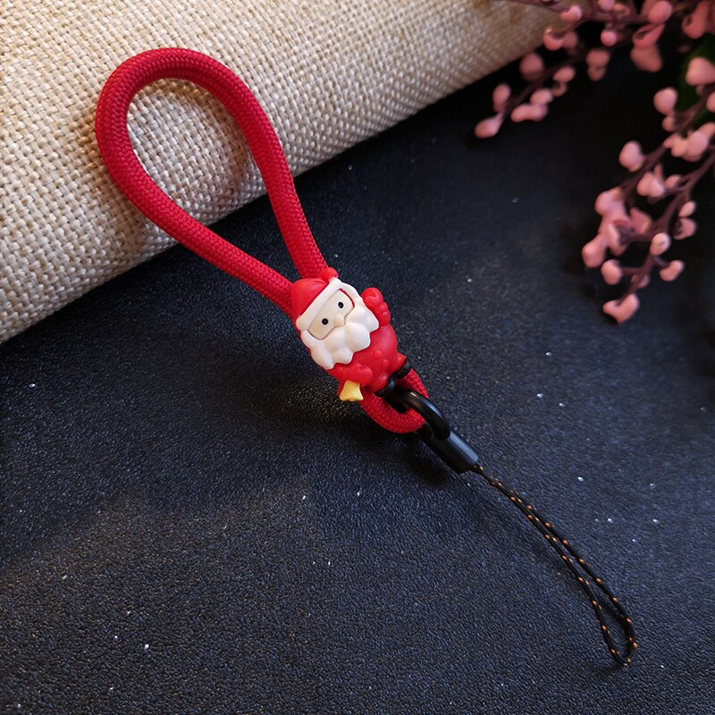 Mobile phone Santa Claus&#39;s Day ornaments cartoon cute hand-woven strong and durable mobile phone shell lanyard: 07