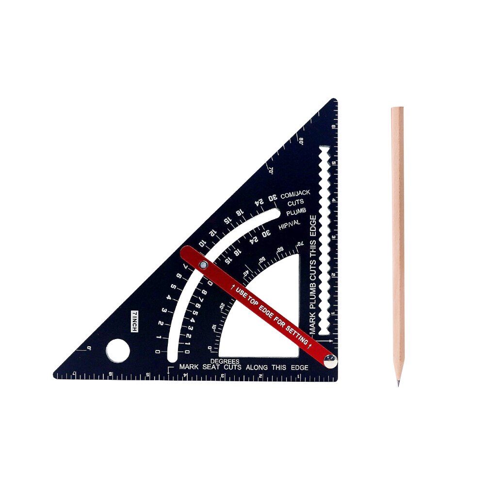 7 Inch Aluminum Alloy Speed Square Triangle Ruler Angle Protractor Ruler Multi Positioning Tool Woodworking Line Measuring Gauge: Standard ruler set1