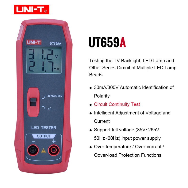 Probador LED UNI-T UT659A UT659D, retroiluminación de TV LCD, barra de luz, tubo de inspección y mantenimiento, mesa, lámpara LED, serie de pruebas de circuito: UT659A