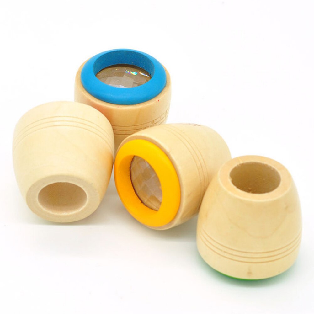 Regalo Colorato Mondo Multi Bambini Prisma Caleidoscopio di Legno Divertente Piccola per I Bambini Magico Ape Effetto Occhi Giocattoli di legno non tossico durevole